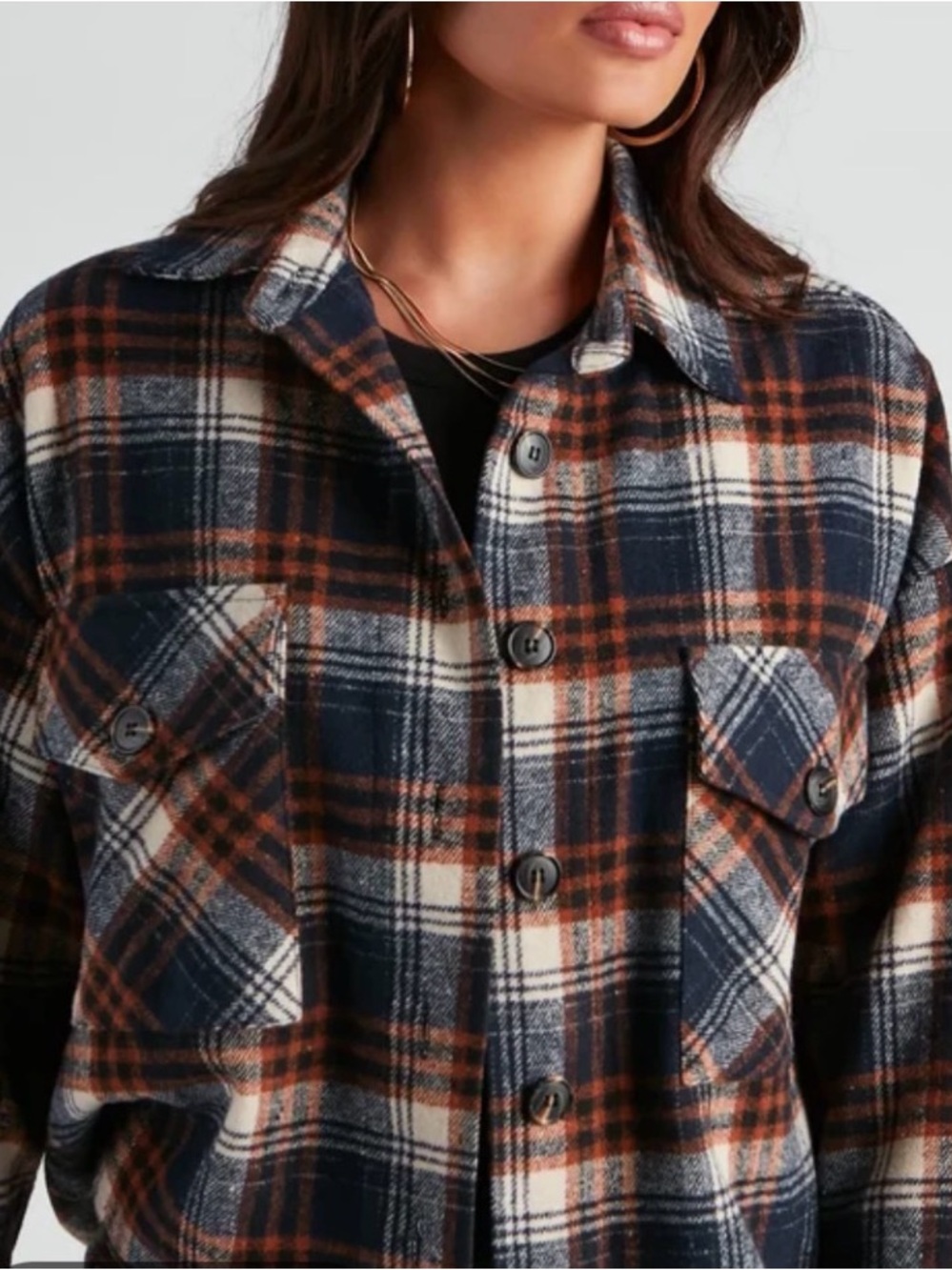 Windsor Plaid Crop Shacket size Large